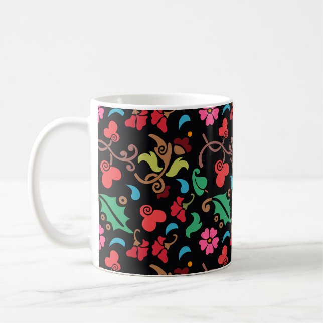 Blumenmuster mit glattem Hintergrund-45673 Kaffeetasse (Links)