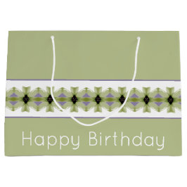 Blumenmuster mit Grün Große Geschenktüte