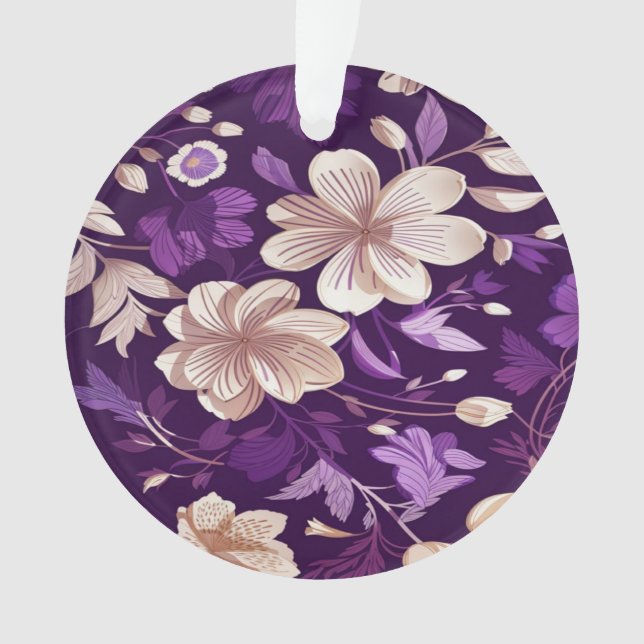 Blumenmuster mit lila Hintergrund Ornament (Vorderseite)