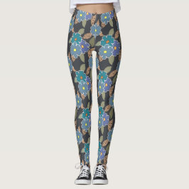 Blumenmuster mit Periwinkle-Blume Leggings