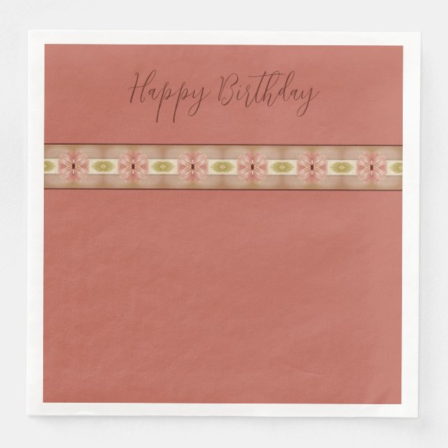 Blumenmuster mit Pinseln Serviette (Vorderseite)