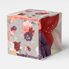Blumenmuster mit rosa roten und violetten Rosen Geschenkschachtel