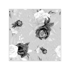 Blumenmuster mit rosa roten und violetten Rosen Permastempel
