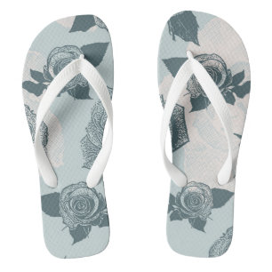 Blumenmuster mit Rose Flip Flops