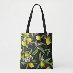 Blumenmuster mit Zitronenfrüchten im Vintage-Stil