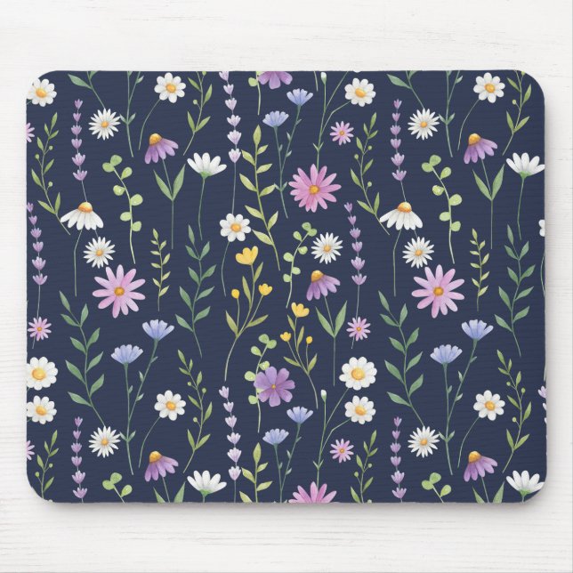 Blumenmuster-Muster-Fashion-Frühlingsblumen Mousepad (Vorne)