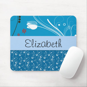 Blumenmuster, Muster von Blume, Ihr Name Mousepad