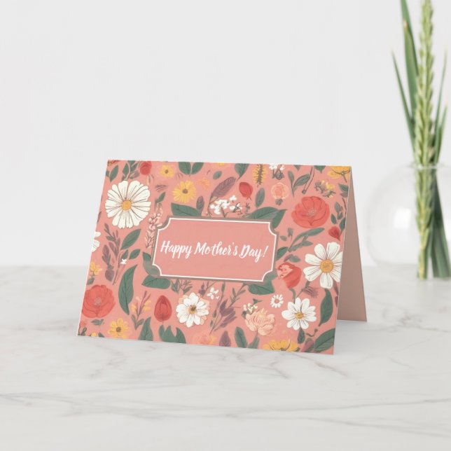 Blumenmuster Muttertagskarte Feiertagskarte (Vorderseite)