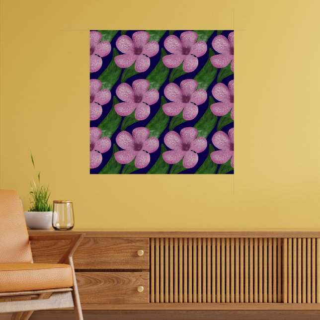 Blumenmuster Nahtlos Botanisches Ästhetik Poster (Wohnzimmer 2)