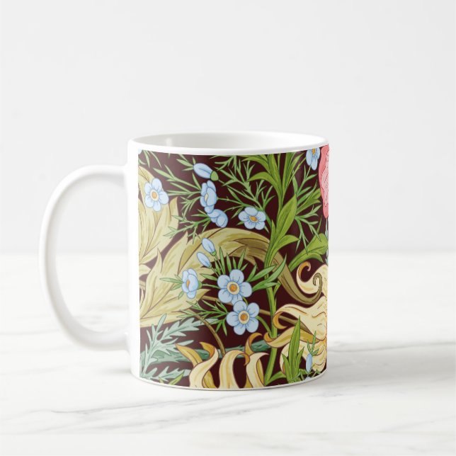 Blumenmuster nahtlos Hintergrund mit In Art Kaffeetasse (Links)