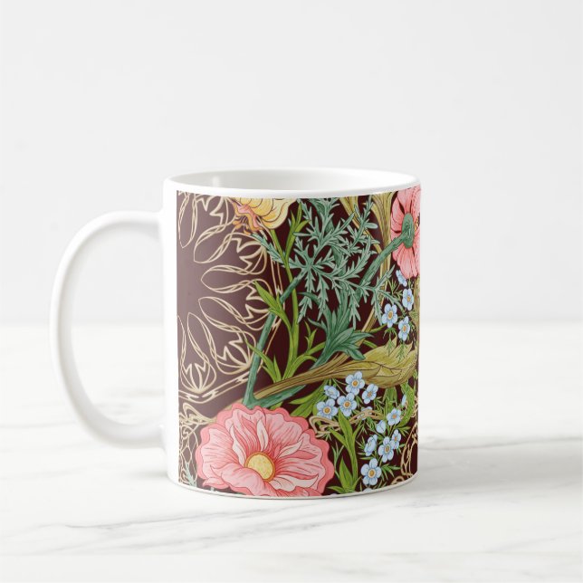 Blumenmuster nahtlos Hintergrund mit In Art Kaffeetasse (Links)
