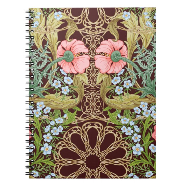 Blumenmuster nahtlos Hintergrund mit In Art Notizblock (Vorderseite)