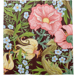 Blumenmuster nahtlos, Hintergrund mit In der Kunst Duschvorhang