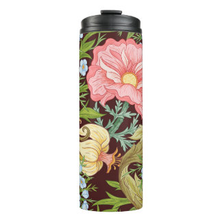 Blumenmuster nahtlos, Hintergrund mit In der Kunst Thermosbecher