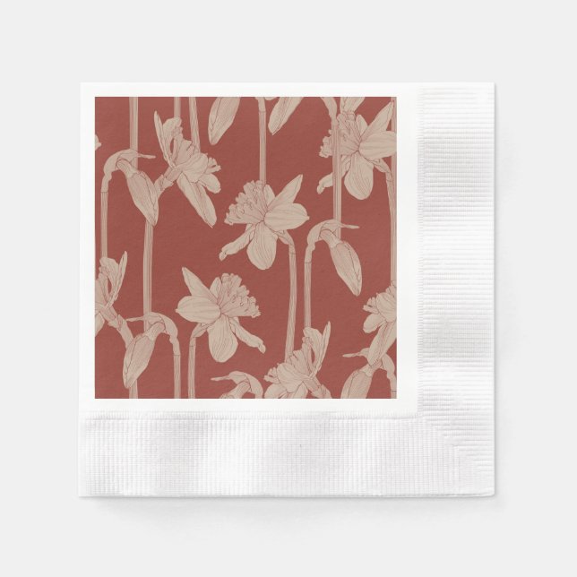 Blumenmuster nahtlos, Narzissen Blume. Serviette (Vorderseite)