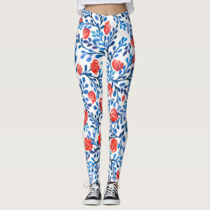 Blumenmuster: Nahtlose Blätter Leggings