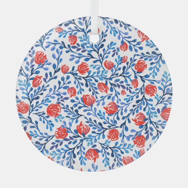 Blumenmuster: Nahtlose Blätter Ornament Aus Glas (Vorderseite)