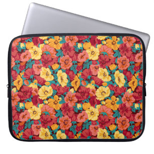 Blumenmuster nahtloser Retro. Anemone Laptopschutzhülle