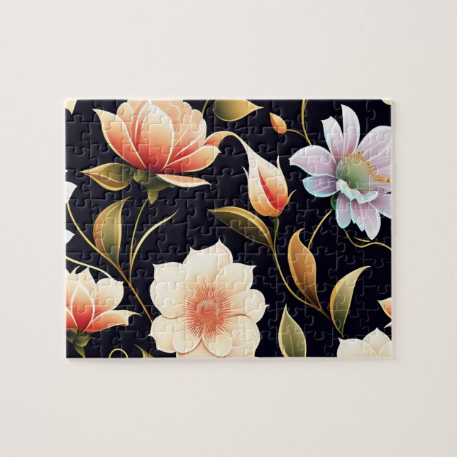 Blumenmuster Niedliche Blume Puzzle (Horizontal)