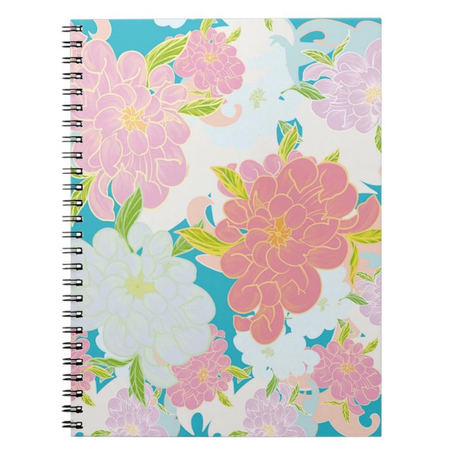 Blumenmuster Notizblock (Vorderseite)