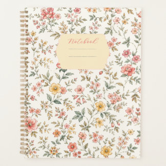 Blumenmuster Notizbuch Pastell Planer