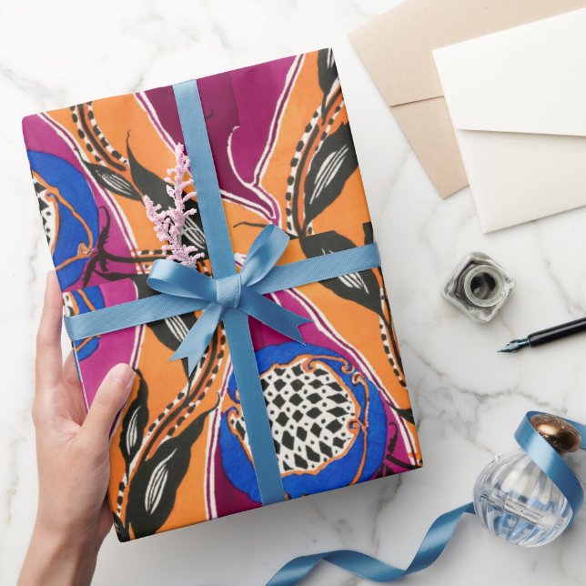 Blumenmuster orientalisches Samarkande Wrapping Pa Geschenkpapier (Schenken)