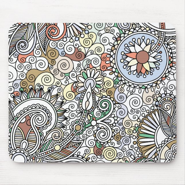Blumenmuster Paisley Design Mousepad (Vorne)