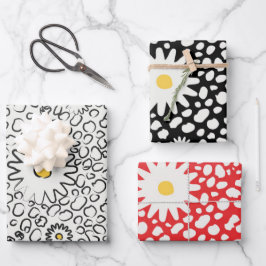 Blumenmuster-Papier Geschenkpapier Set