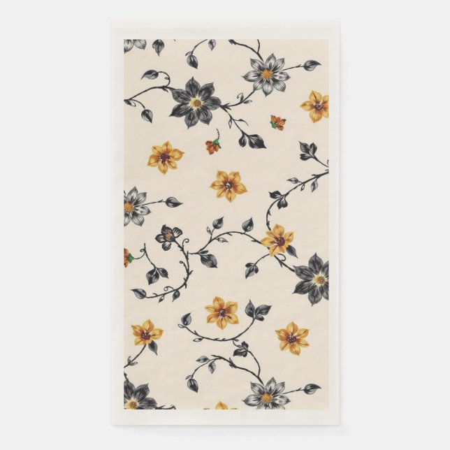 Blumenmuster Papier Handtuch Serviette (Vorderseite)