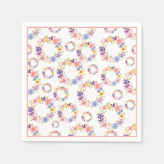Blumenmuster Papier Napkin Serviette (Vorderseite)