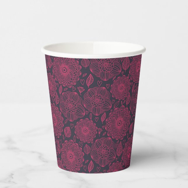 Blumenmuster Pappbecher (Links)