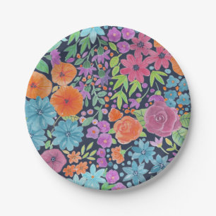 Blumenmuster Pappteller