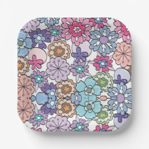 Blumenmuster Pappteller