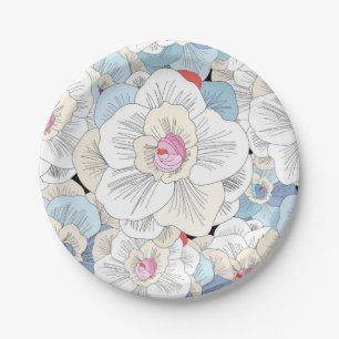 Blumenmuster Pappteller