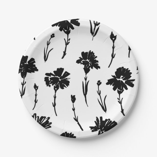 Blumenmuster Pappteller (Vorderseite)