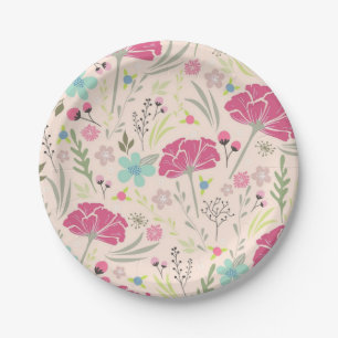 Blumenmuster Pappteller