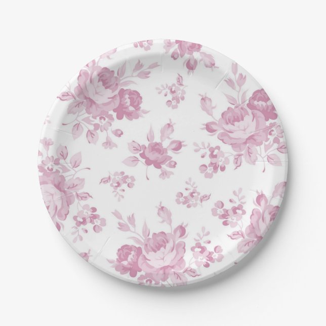 Blumenmuster Pappteller (Vorderseite)