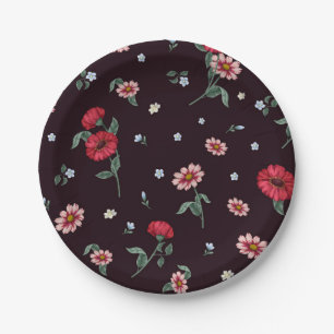 Blumenmuster Pappteller