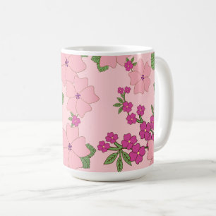 Blumenmuster, pastellviolett und lila, kaffeetasse