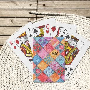 Blumenmuster-Patchwork-Druckkarten Spielkarten