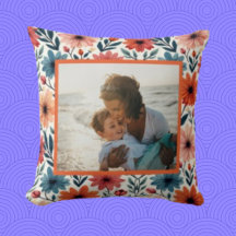 Blumenmuster Peach & blue Spring Custom Foto