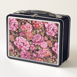 Blumenmuster - Peonys Metall Brotdose