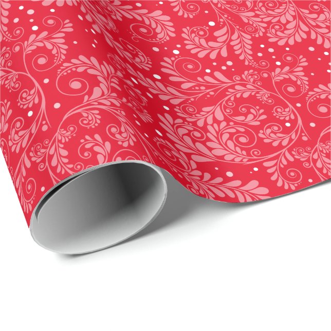 Blumenmuster (personalisierte Farbe), Faltpapier Geschenkpapier (Rolleneckpunkt)