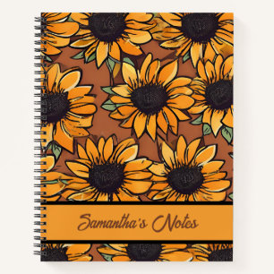 Blumenmuster Personalisiertes Notebook Notizbuch
