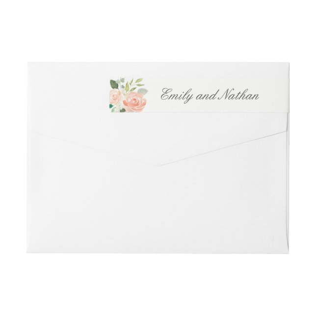 Blumenmuster Pfirsichfarben Blumenstreifen rund um (Rückseite)