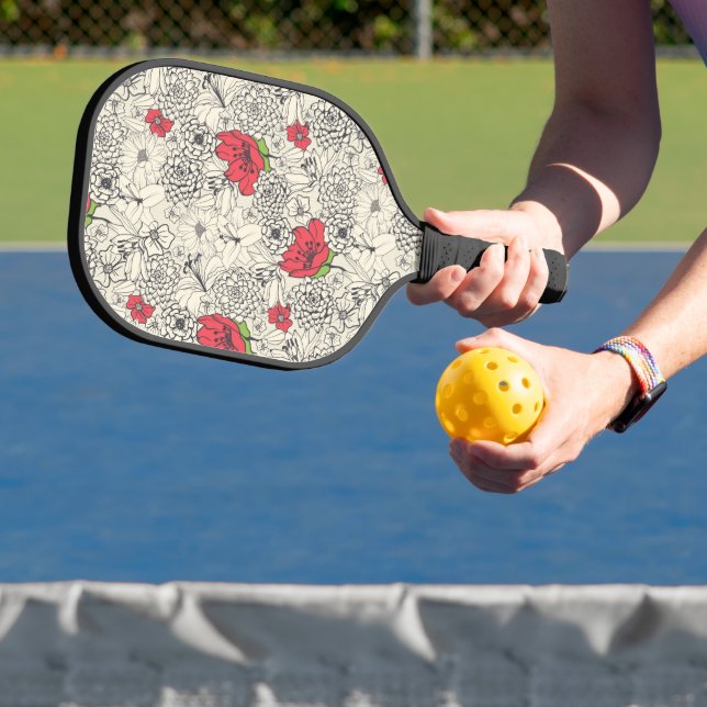 Blumenmuster Pickleball Schläger (InSitu)