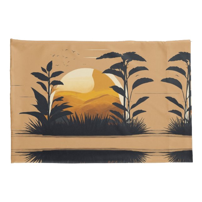 Blumenmuster Pillowcase Kissenbezug (Rückseite-Rechts)