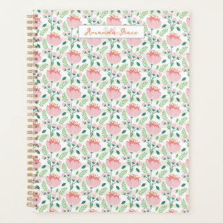 Blumenmuster-Planer in rosa und orange Planer