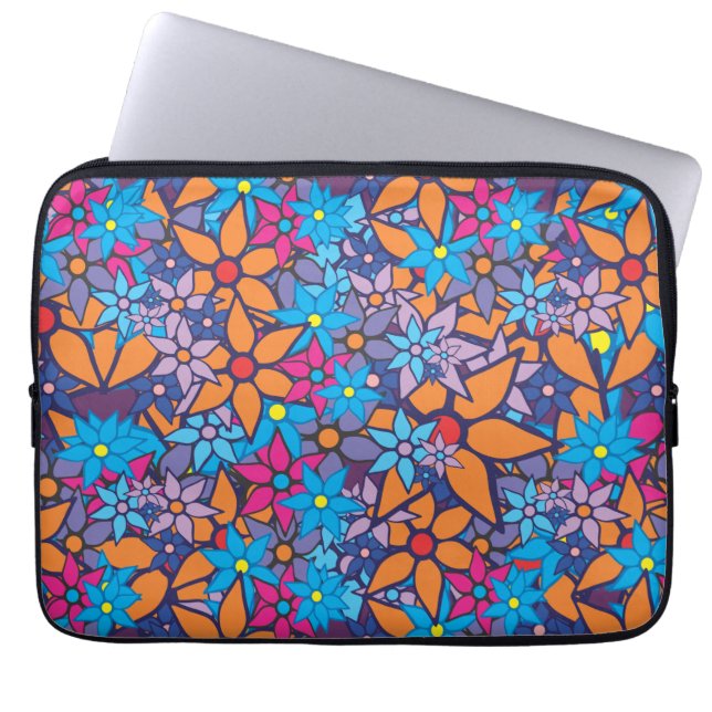Blumenmuster-Pop Art #3 Laptopschutzhülle (Vorderseite)