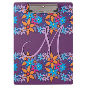 Blumenmuster-Pop Art #8 Klemmbrett